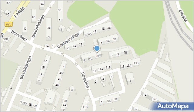 Ruda Śląska, Brzechwy Jana, 9B, mapa Rudy Śląskiej