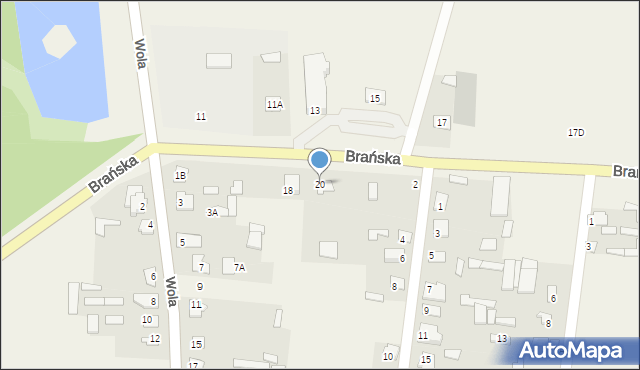 Rudka, Brańska, 20, mapa Rudka