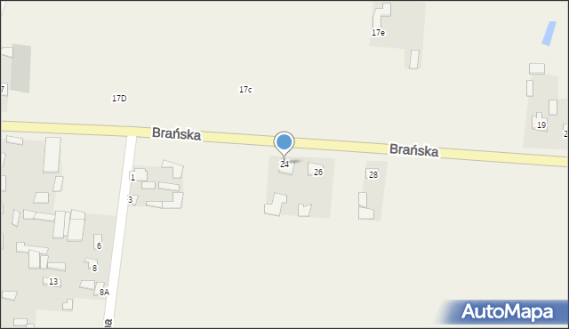 Rudka, Brańska, 24, mapa Rudka