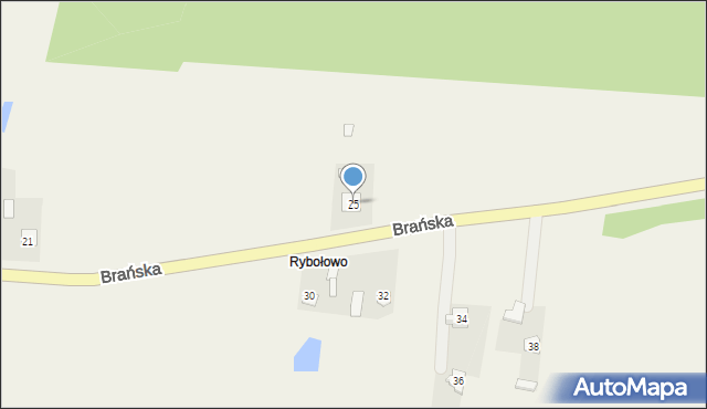 Rudka, Brańska, 25, mapa Rudka