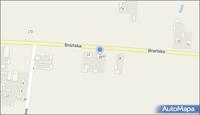 Rudka, Brańska, 26, mapa Rudka