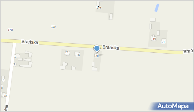 Rudka, Brańska, 28, mapa Rudka