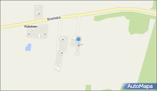 Rudka, Brańska, 38, mapa Rudka