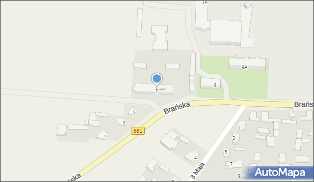 Rudka, Brańska, 7, mapa Rudka