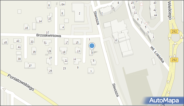 Ruszowice, Brzoskwiniowa, 3, mapa Ruszowice