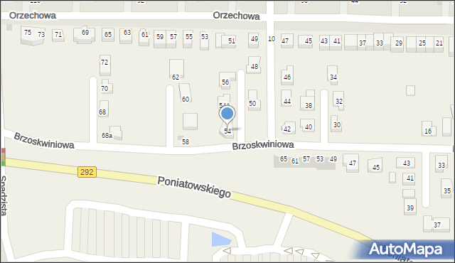 Ruszowice, Brzoskwiniowa, 54, mapa Ruszowice