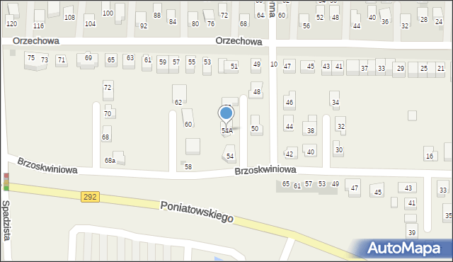 Ruszowice, Brzoskwiniowa, 54A, mapa Ruszowice