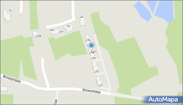 Rybnik, Brzezińska, 115e, mapa Rybnika