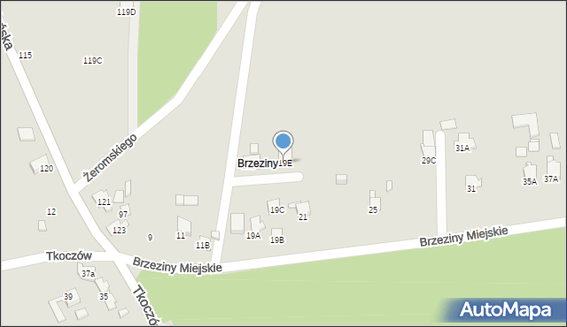 Rybnik, Brzeziny Miejskie, 19E, mapa Rybnika