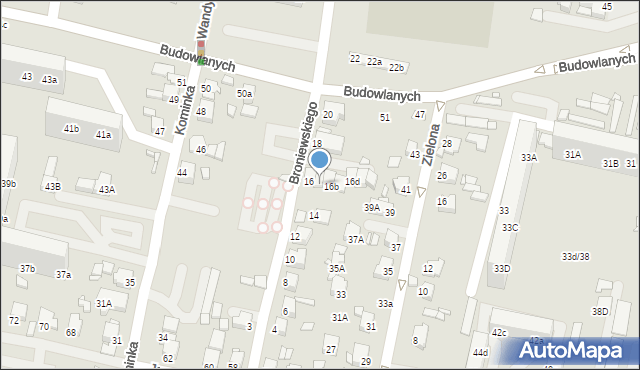 Rybnik, Broniewskiego Władysława, 16a, mapa Rybnika