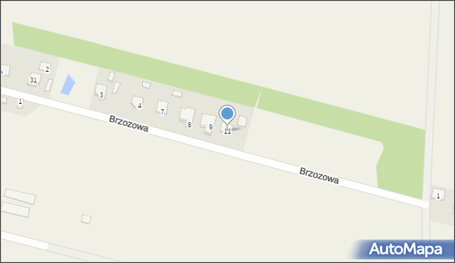 Rzeczyca, Brzozowa, 11, mapa Rzeczyca