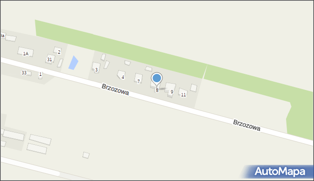 Rzeczyca, Brzozowa, 8, mapa Rzeczyca