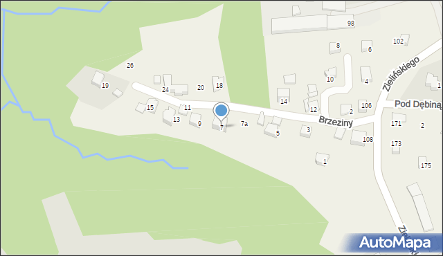 Rzeszotary, Brzeziny, 7, mapa Rzeszotary