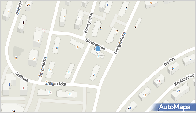 Rzeszów, Brzozowska, 1, mapa Rzeszów