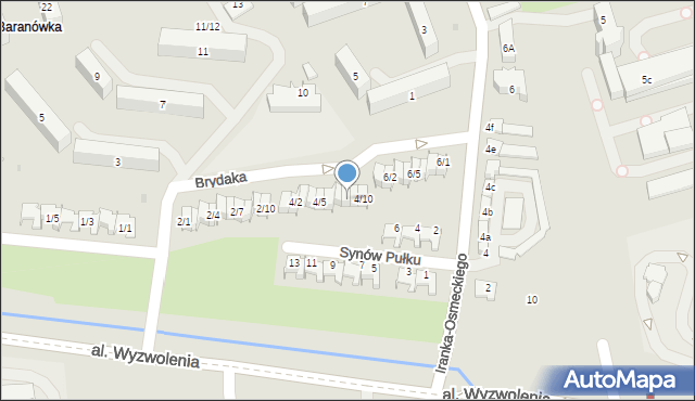 Rzeszów, Brydaka Edwarda, kpt., 4/8, mapa Rzeszów
