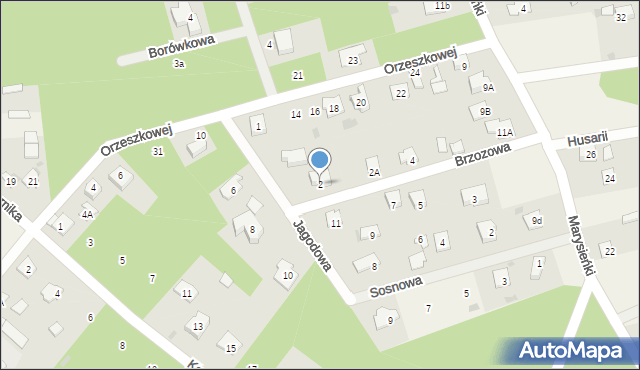 Sade Budy, Brzozowa, 2, mapa Sade Budy