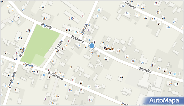 Sawin, Brzeska, 6, mapa Sawin