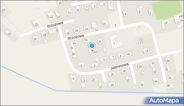 Serby, Brzozowa, 7f, mapa Serby