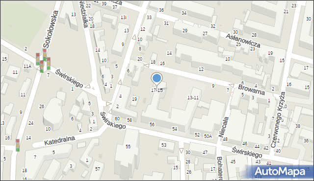 Siedlce, Browarna, 17-15, mapa Siedlce