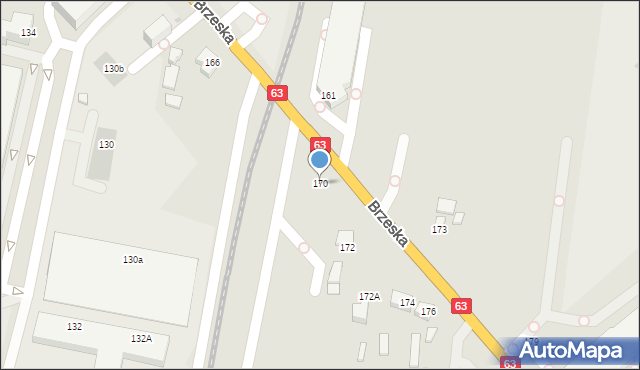 Siedlce, Brzeska, 170, mapa Siedlce