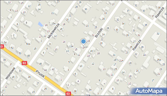 Siedlce, Brzóski Stanisława, ks., 17, mapa Siedlce