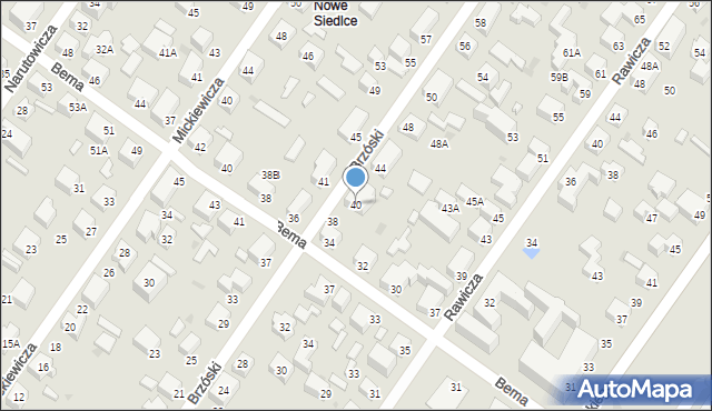 Siedlce, Brzóski Stanisława, ks., 40, mapa Siedlce