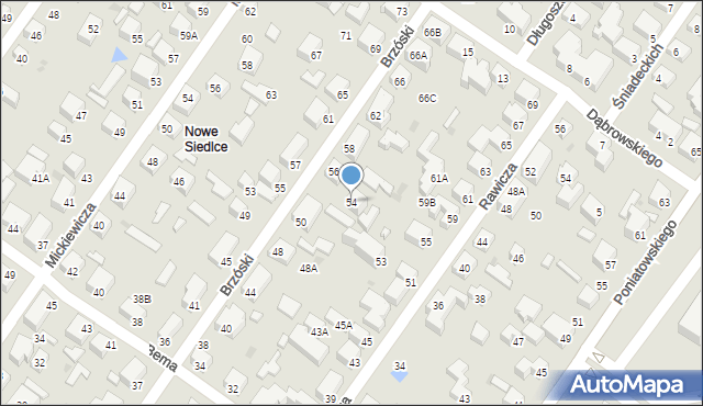 Siedlce, Brzóski Stanisława, ks., 54, mapa Siedlce