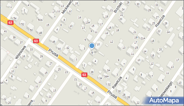 Siedlce, Brzóski Stanisława, ks., 6, mapa Siedlce