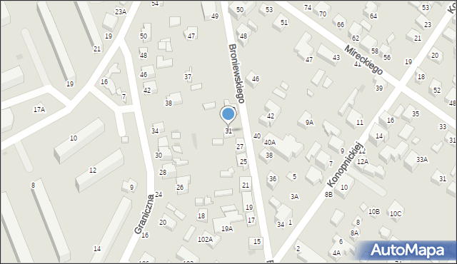 Siedlce, Broniewskiego Władysława, 31, mapa Siedlce