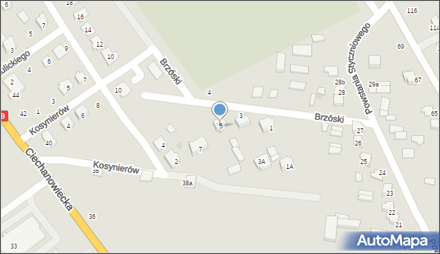 Siemiatycze, Brzóski Stanisława, ks., 5, mapa Siemiatycze