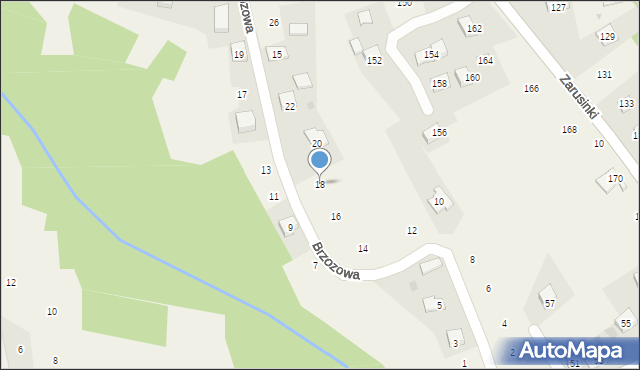 Siepraw, Brzozowa, 18, mapa Siepraw