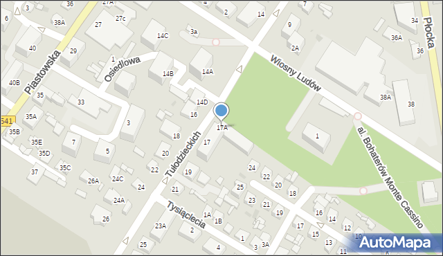 Sierpc, Braci Tułodzieckich, 17A, mapa Sierpc