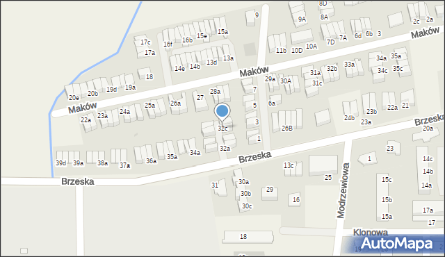 Skarbimierz-Osiedle, Brzeska, 32c, mapa Skarbimierz-Osiedle