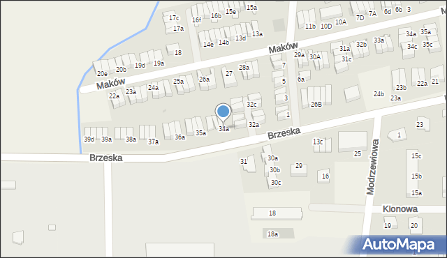 Skarbimierz-Osiedle, Brzeska, 34a, mapa Skarbimierz-Osiedle