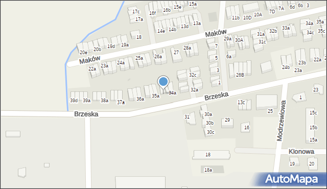 Skarbimierz-Osiedle, Brzeska, 34c, mapa Skarbimierz-Osiedle