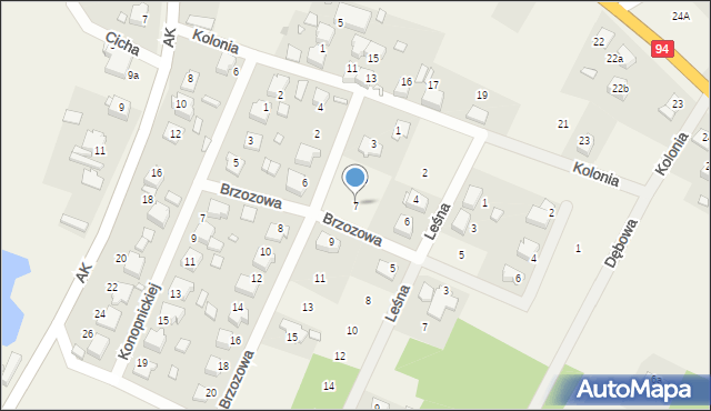 Skorogoszcz, Brzozowa, 7, mapa Skorogoszcz