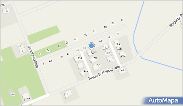 Skrzeszew, Brygady Pościgowej, 15A, mapa Skrzeszew