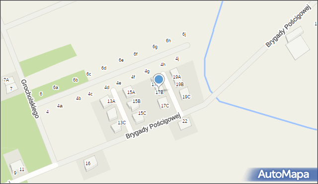 Skrzeszew, Brygady Pościgowej, 17B, mapa Skrzeszew