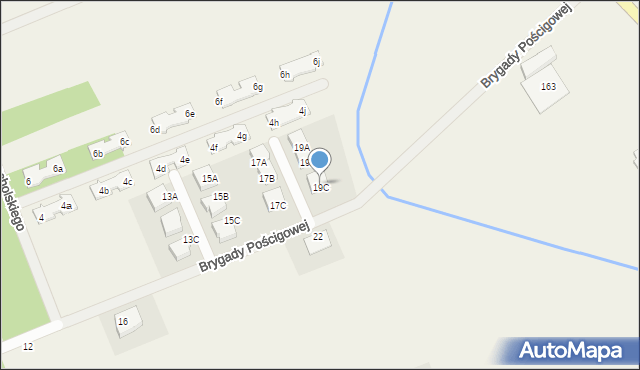 Skrzeszew, Brygady Pościgowej, 19C, mapa Skrzeszew