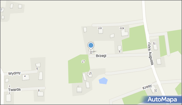 Skrzeszewo, Brzegi, 12, mapa Skrzeszewo