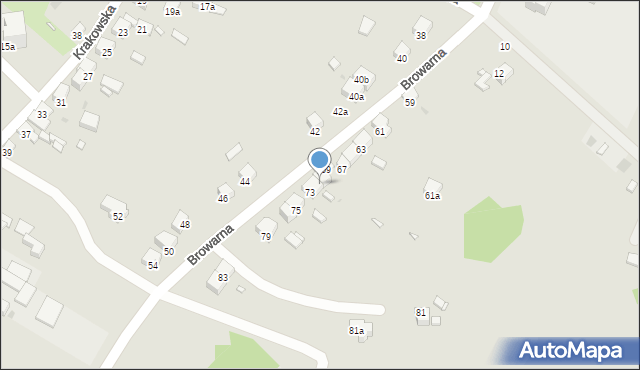 Sławków, Browarna, 71, mapa Sławków