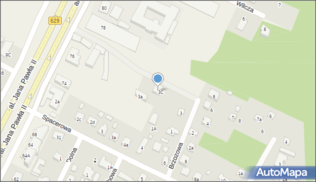 Słupno, Brzozowa, 3b, mapa Słupno