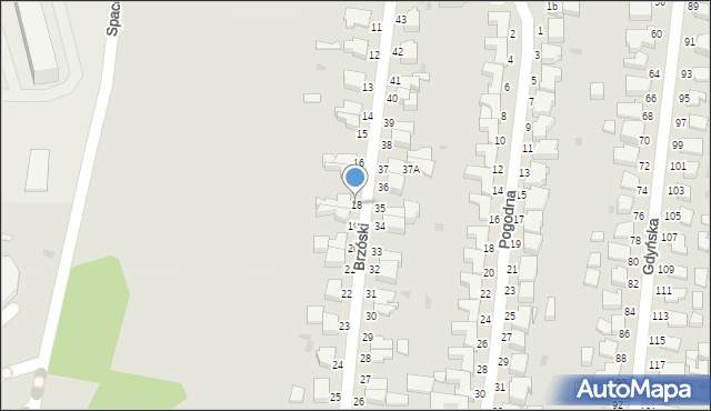 Słupsk, Brzóski Stanisława, ks., 18, mapa Słupska