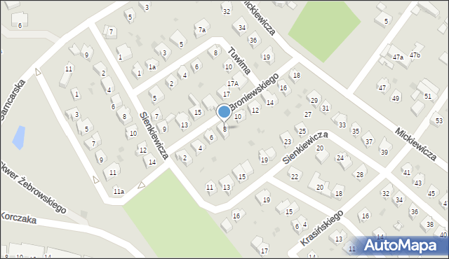 Sobótka, Broniewskiego Władysława, 8, mapa Sobótka