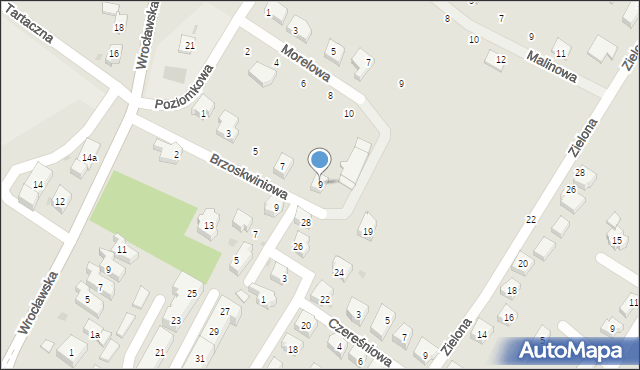 Sobótka, Brzoskwiniowa, 9, mapa Sobótka