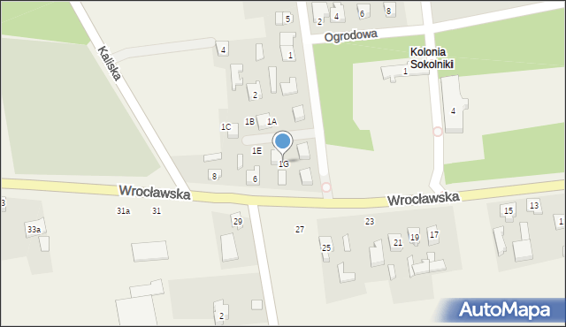 Sokolniki, Brzozowa, 1G, mapa Sokolniki