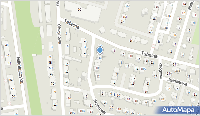 Sosnowiec, Brzozowa, 6, mapa Sosnowca