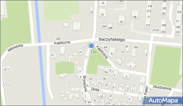 Sosnowiec, Bryniczna, 2, mapa Sosnowca