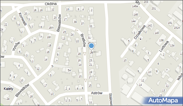 Sosnowiec, Bratków, 25, mapa Sosnowca