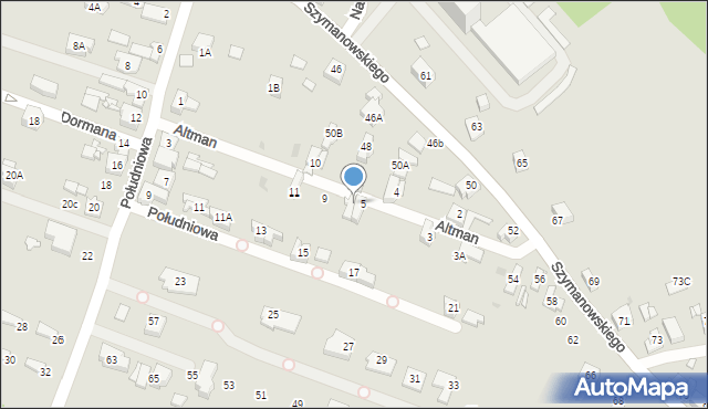 Sosnowiec, Braci Altman, 7, mapa Sosnowca